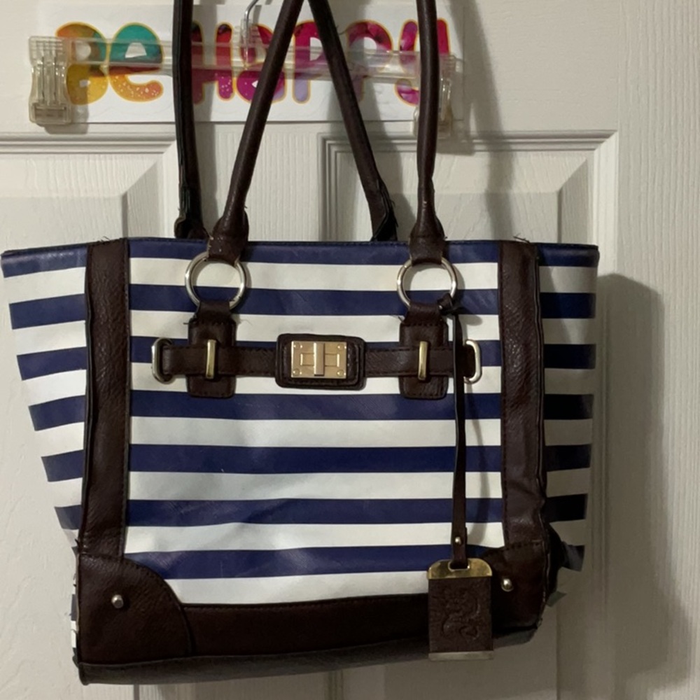 Navy Stripe Tote / Conceal Carry Bag